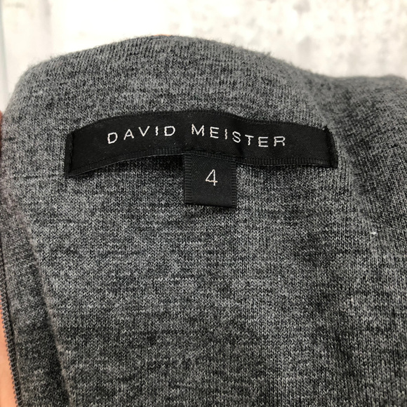 David Meister 4 Gray V Neck Studded Dress Sheath - Picture 7 of 8